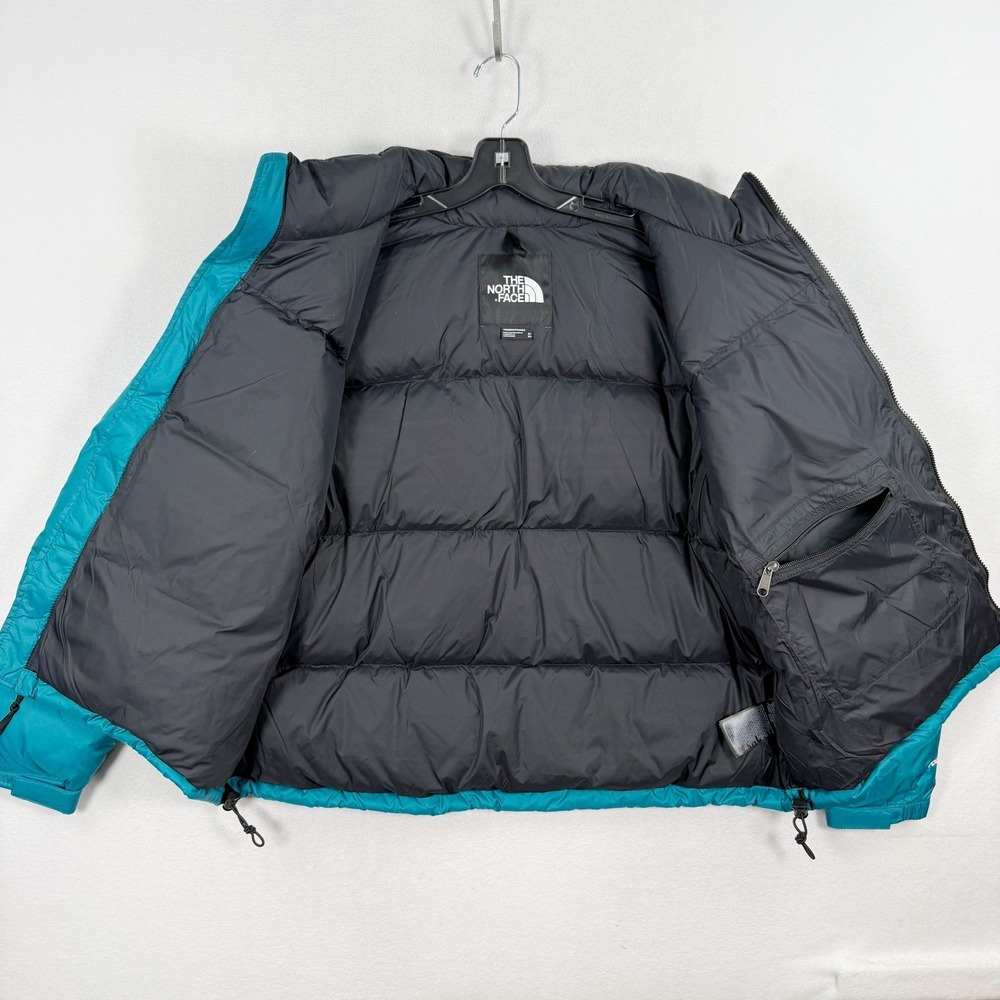 The North Face Nuptse Jacket Size 2X Womens Plus Harbor Blue Hidden Hood NWT - Picture 3 of 14